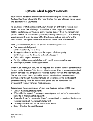 Arkansas Child Support Services Request Form