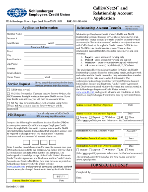 Schlumberger Employees Credit Union Relationship Account Transfer Application