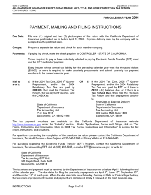 California Insurance Tax Return