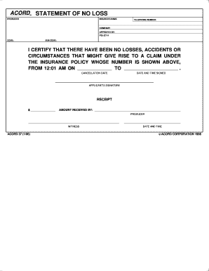 ACORD Statement of No Loss