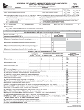 Nebraska Employment and Investment Credit Form