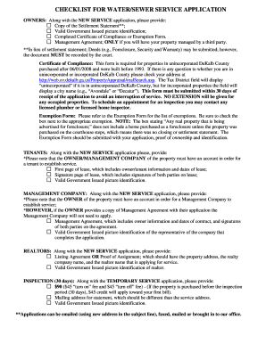 Water/Sewer Service Application