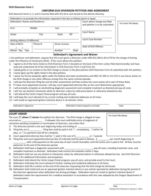 DUII Diversion Petition and Agreement