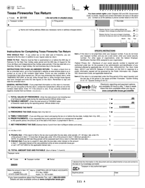 Texas Fireworks Tax Return