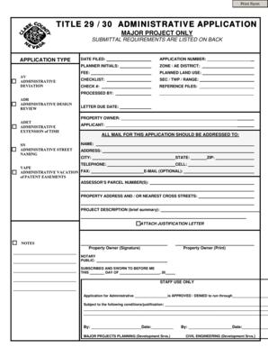 Administrative Land Use Application