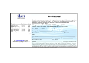 IRIS Product Rebate Form