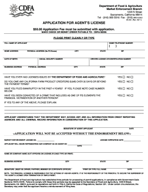 California Agent License Application
