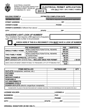 Electrical Permit Application