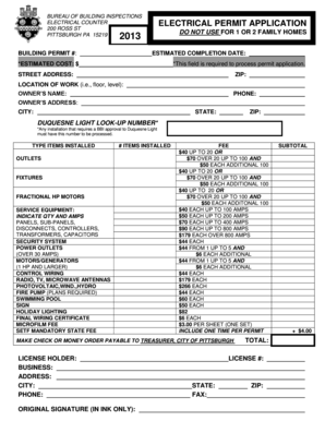 Electrical Permit Application