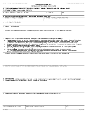 California Elder Abuse Investigation Form