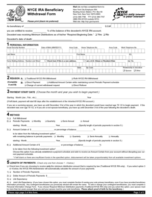 NYCE IRA Beneficiary Withdrawal Form