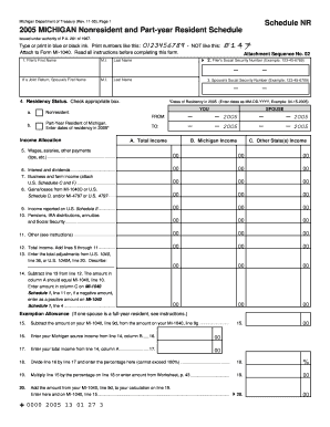 Michigan Nonresident and Part-Year Resident Schedule