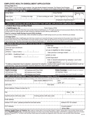 Employee Health Enrollment Application