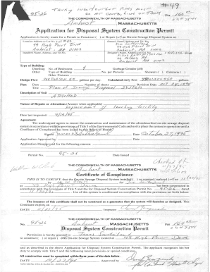 Massachusetts On-Site Sewage Disposal System Permit