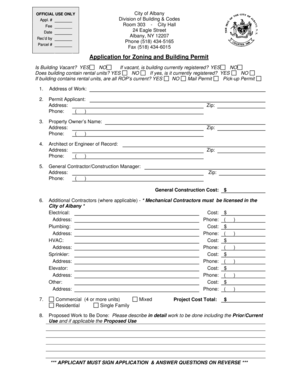 Application for Zoning and Building Permit