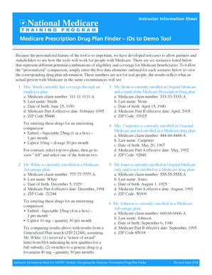 Medicare Prescription Drug Plan Finder Demo Tool