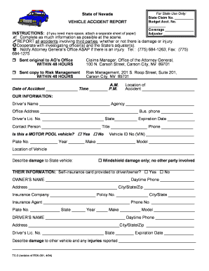 Nevada Vehicle Accident Report