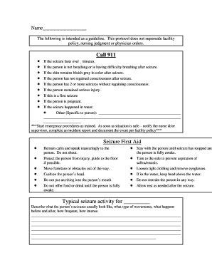 Seizure First Aid Protocol