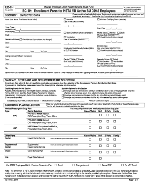 Hawaii EC-1H Enrollment Form