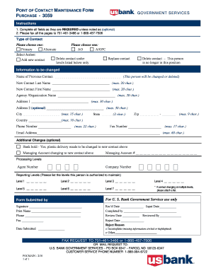 Point of Contact Maintenance Form