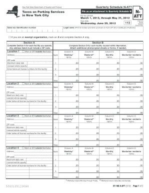 New York State Quarterly Schedule N-ATT