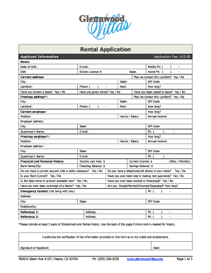 Rental Application Form