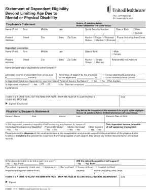 Employee Dependent Eligibility Statement