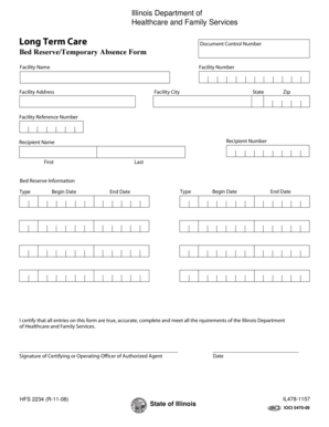 Illinois Bed Reserve Form