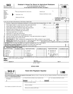 Form 943 Employer’s Annual Tax Return for Agricultural Employees
