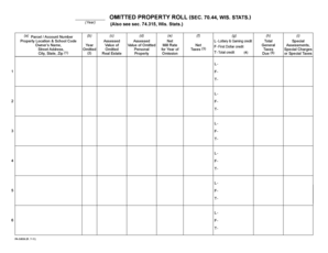 Omitted Property Roll Form