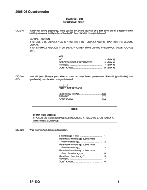 Diabetes Health Questionnaire