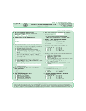 Survey of Sexual Victimization Incident Form