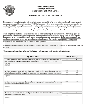 Law Enforcement Self Attestation Form