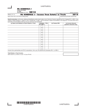 PA-40 Schedule J Income from Estates or Trusts