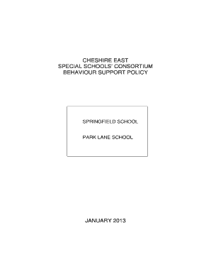 CHESHIRE SLD SCHOOLS BEHAVIOUR SUPPORT POLICY March 2008