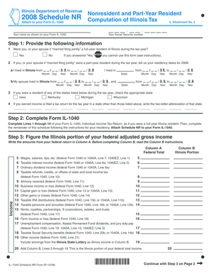 Illinois Nonresident and Part-Year Resident Tax Form