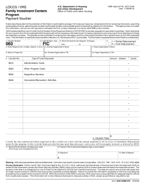 HUD Payment Voucher Form 50080-FIC