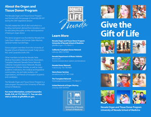 Nevada Organ and Tissue Donor Program Registration Form