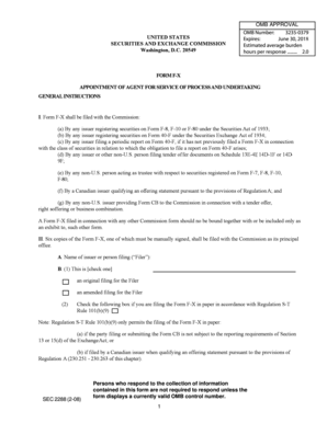 Form F-X Appointment of Agent for Service of Process