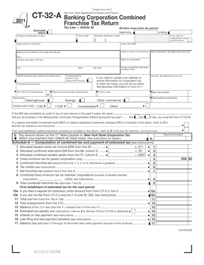 New York State Banking Corporation Franchise Tax Return