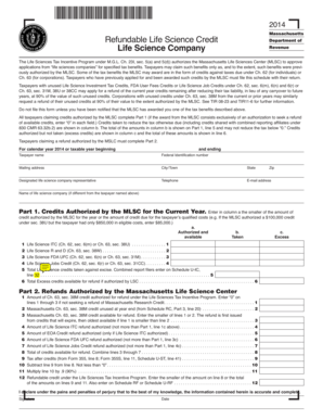 Massachusetts Life Sciences Tax Credit Form