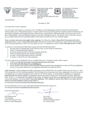 Rogue River Noncommercial Lottery Application Form