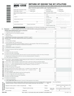 New York City Utility Tax Return for Railroads and Common Carriers