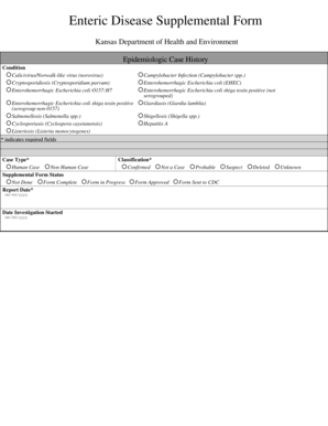 Enteric Disease Supplemental Form