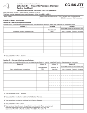 New York Cigarette Tax Stamp Report