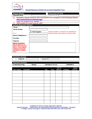 Physical Biosciences Division Procurement Requisition Form - pbd lbl