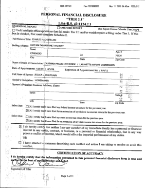 Louisiana Personal Financial Disclosure Form
