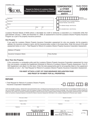 Louisiana Citizens Property Insurance Assessment Refund Form