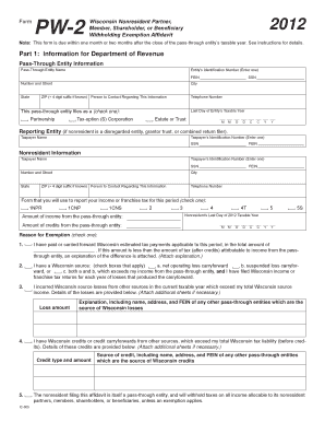 Wisconsin Nonresident Withholding Exemption Affidavit