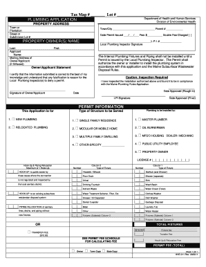 Maine Plumbing Application